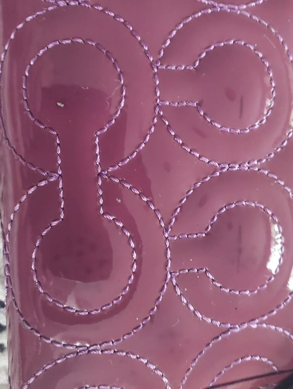 Coach Purple Patent Leather Small Zip Wallet